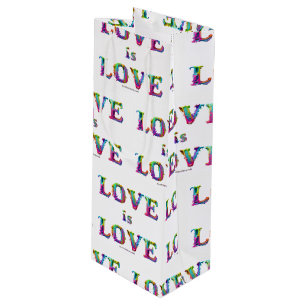 SlipperyJoe's love is love spray paint gay pride c Wine Gift Bag