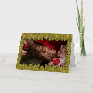 SlipperyJoe's male chest six pack stomach bare tor Foil Holiday Card