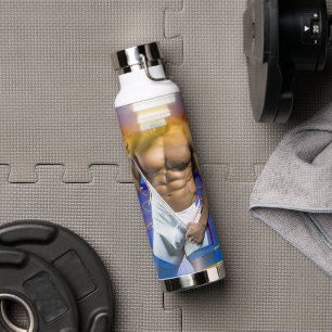 SlipperyJoe's Man six-pack wrestling singlet gym b Water Bottle