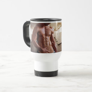 SlipperyJoe's Man sixpack shirtless sexy muscular  Travel Mug