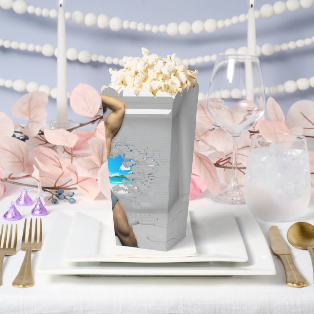 SlipperyJoe's Man towel broken white brick wall ba Favour Box (Wedding)