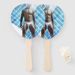 SlipperyJoe's Man underwear 6-pack chest abs male Hand Fan