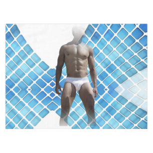 SlipperyJoe's Man underwear 6-pack chest abs male Tablecloth