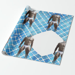 SlipperyJoe's Man underwear 6-pack chest abs male Wrapping Paper