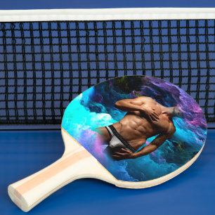 SlipperyJoe's Man underwear bulge purple blue abst Ping Pong Paddle