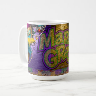 SlipperyJoe's Mardi Gras Bead Necklaces doubloons  Coffee Mug