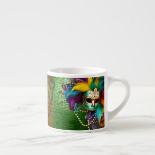 SlipperyJoe's Mardi Gras Bead Necklaces doubloons Espresso Cup
