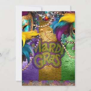 SlipperyJoe's Mardi Gras Bead Necklaces doubloons  Holiday Card