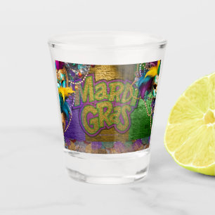 SlipperyJoe's Mardi Gras Bead Necklaces doubloons  Shot Glass