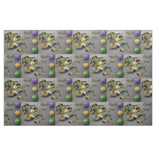 SlipperyJoe's Mardi Gras celebration decorative Ve Fabric