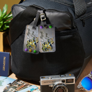 SlipperyJoe's Mardi Gras celebration decorative Ve Luggage Tag