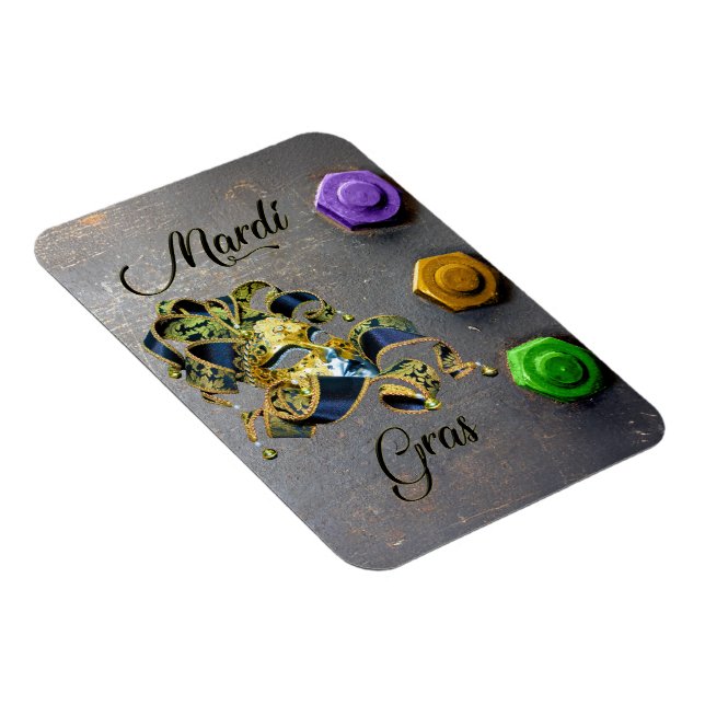 SlipperyJoe's Mardi Gras celebration decorative Ve Magnet (Right Side)