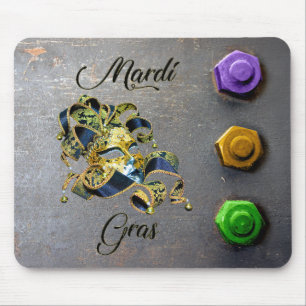 SlipperyJoe's Mardi Gras celebration decorative Ve Mouse Pad