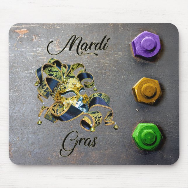 SlipperyJoe's Mardi Gras celebration decorative Ve Mouse Pad (Front)