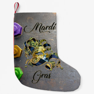 SlipperyJoe's Mardi Gras celebration decorative Ve Small Christmas Stocking