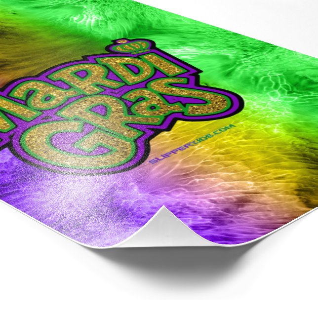 SlipperyJoe's Mardi Gras crown purple gold green w Photo Print (Corner)