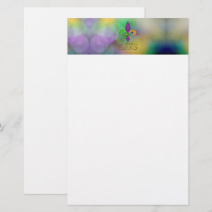 SlipperyJoe's Mardi Gras festival glittery fleur-d Stationery