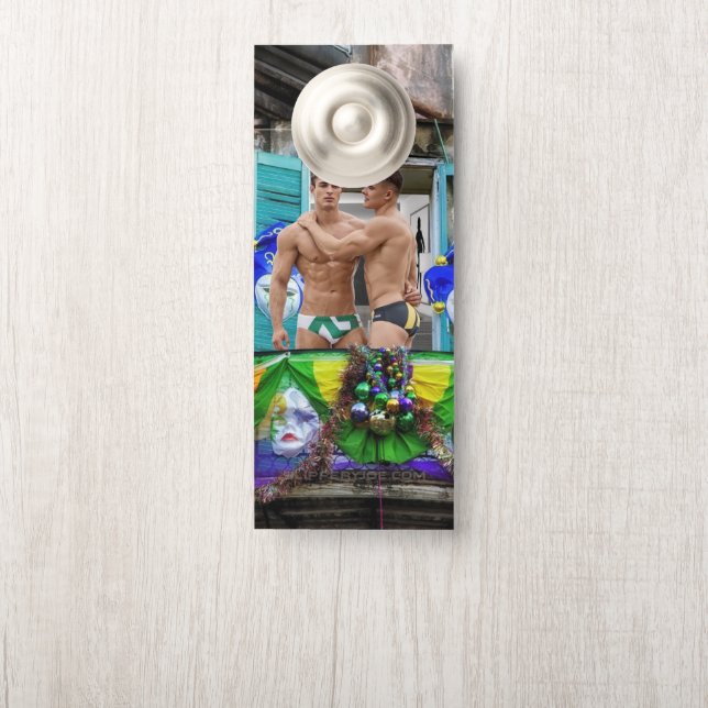 SlipperyJoe's Mardi Gras masks beads decorations s Door Hanger (On Knob)