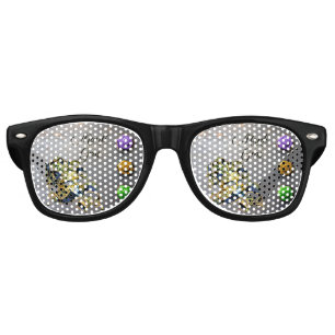 SlipperyJoe's Mardi Gras masquerade mask purple ye Retro Sunglasses
