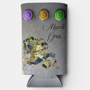SlipperyJoe's Mardi Gras masquerade mask purple ye Seltzer Can Cooler