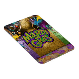 SlipperyJoe's Mardi Gras-themed graphic doubloons Magnet
