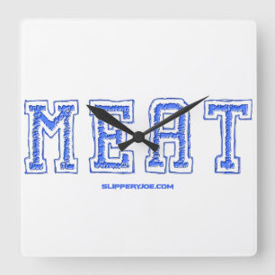 SlipperyJoe's meat rawness toughness uneven highli Square Wall Clock