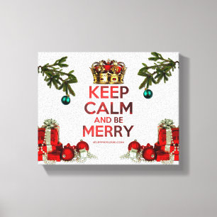 SlipperyJoe's Merry Christmas artistic tree orname Canvas Print