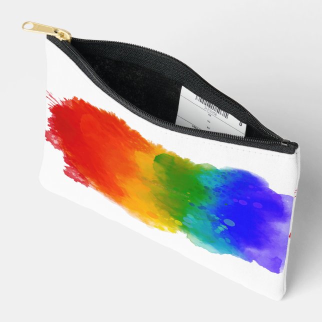 SlipperyJoe's modern pride splatter energy and col Accessory Pouch (Open)