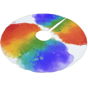 SlipperyJoe's modern pride splatter energy and col Brushed Polyester Tree Skirt