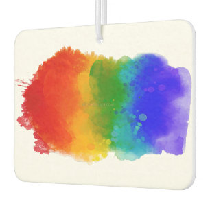 SlipperyJoe's modern pride splatter energy and col Car Air Freshener