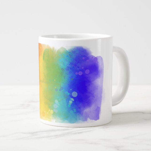 SlipperyJoe's modern pride splatter energy and col Large Coffee Mug (Front Right)