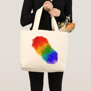 SlipperyJoe's modern pride splatter energy and col Large Tote Bag