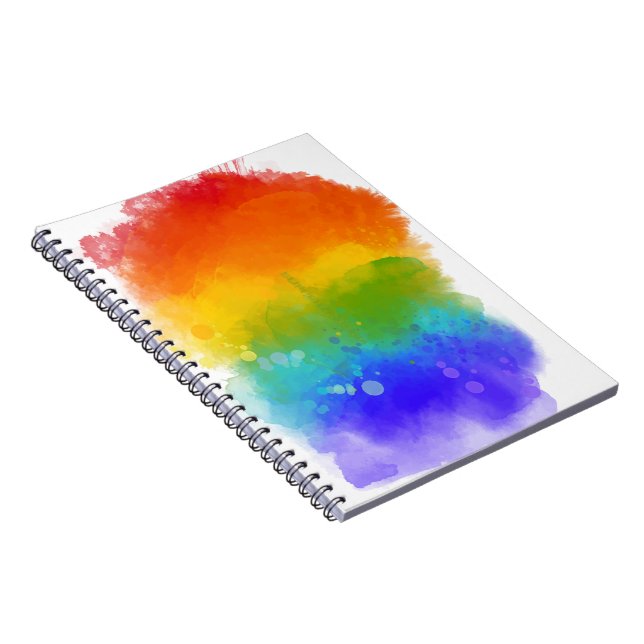 SlipperyJoe's modern pride splatter energy and col Notebook (Right Side)