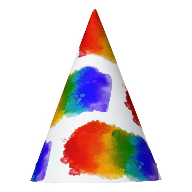 SlipperyJoe's modern pride splatter energy and col Party Hat (Front)