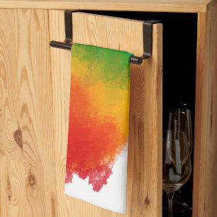 SlipperyJoe's modern pride splatter energy and col Tea Towel