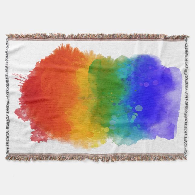 SlipperyJoe's modern pride splatter energy and col Throw Blanket (Front)