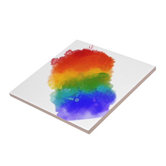 SlipperyJoe's modern pride splatter energy and col Tile (Side)