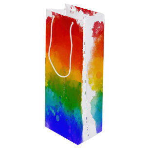SlipperyJoe's modern pride splatter energy and col Wine Gift Bag