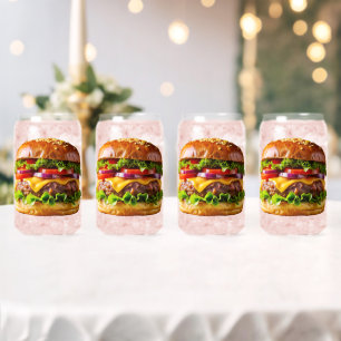 SlipperyJoe's mouthwatering cheeseburger crispy ba Can Glass