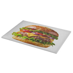 SlipperyJoe's mouthwatering cheeseburger crispy ba Cutting Board