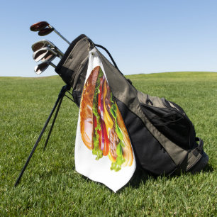 SlipperyJoe's mouthwatering cheeseburger crispy ba Golf Towel
