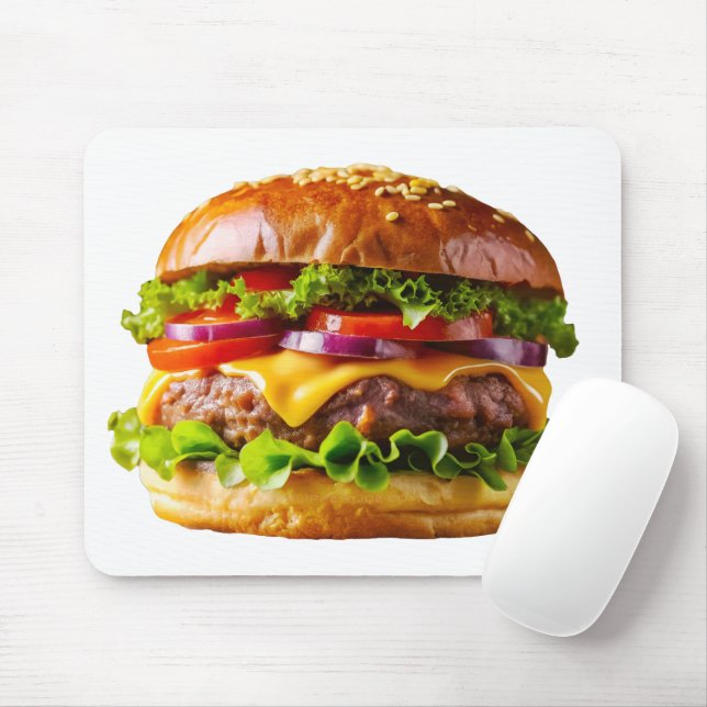 SlipperyJoe's mouthwatering cheeseburger crispy ba Mouse Pad (With Mouse)