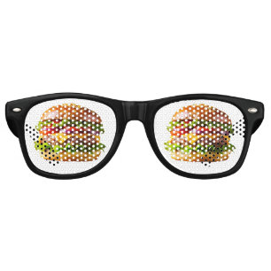 SlipperyJoe's mouthwatering cheeseburger crispy ba Retro Sunglasses