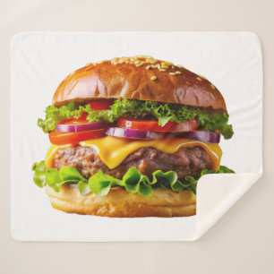 SlipperyJoe's mouthwatering cheeseburger crispy ba Sherpa Blanket