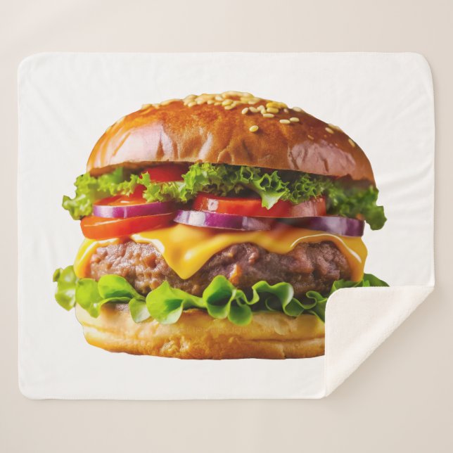 SlipperyJoe's mouthwatering cheeseburger crispy ba Sherpa Blanket (Front (Horizontal))