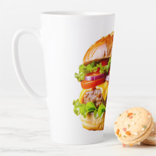 SlipperyJoe's mouthwatering stacked hamburger thic Latte Mug