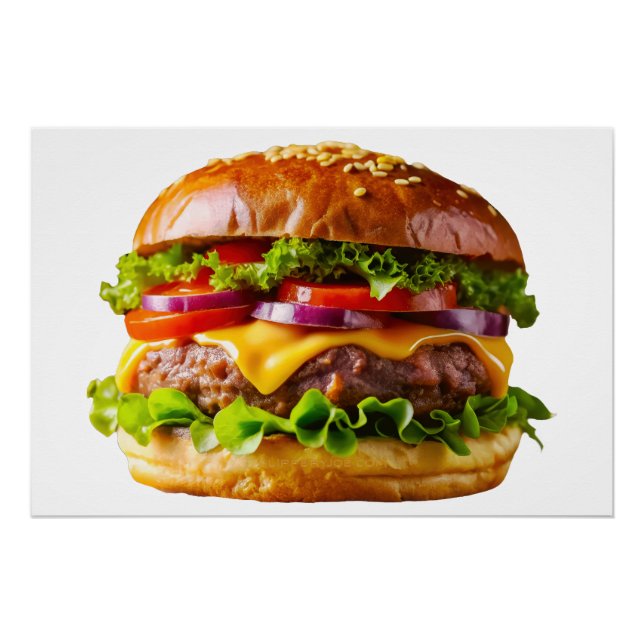 SlipperyJoe's mouthwatering stacked hamburger thic Poster (Front)