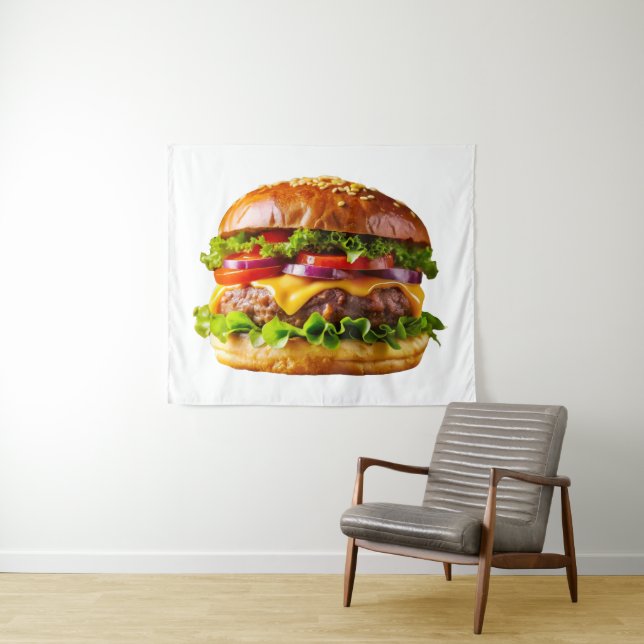 SlipperyJoe's mouthwatering stacked hamburger thic Tapestry (In Situ (Horizontal))