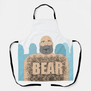 SlipperyJoe's muscular bald bear man stylised cart Apron