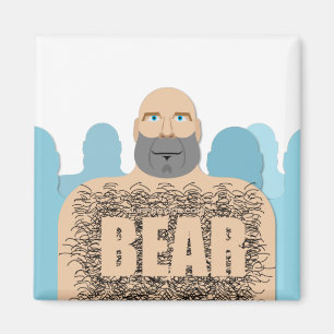 SlipperyJoe's muscular bald bear man stylised cart Magnet